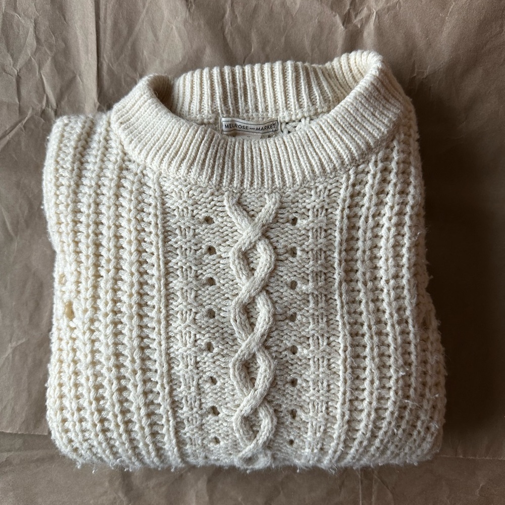 Cream Cable Knit Sweater